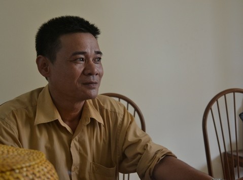 Ông Nguyễn Thanh Hải, Trưởng Công an xã Ngọc Mỹ, huyện Lập Thạch, Vĩnh Phúc trao đổi với PV.